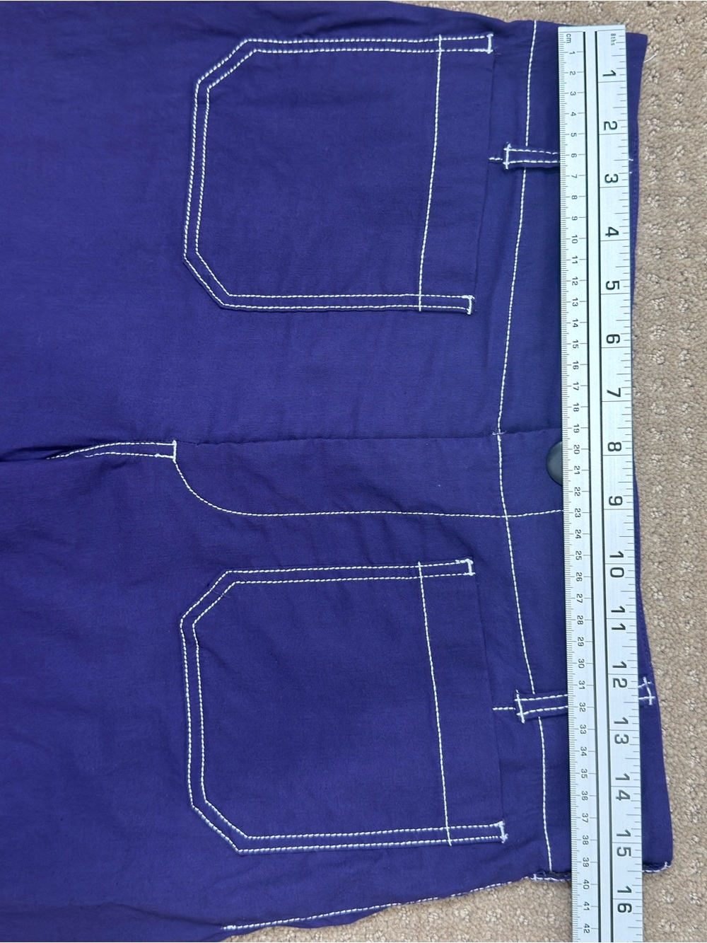 Maeve Purple Colette Wide-Leg Pants with White Topstitch - Picture 5 of 12